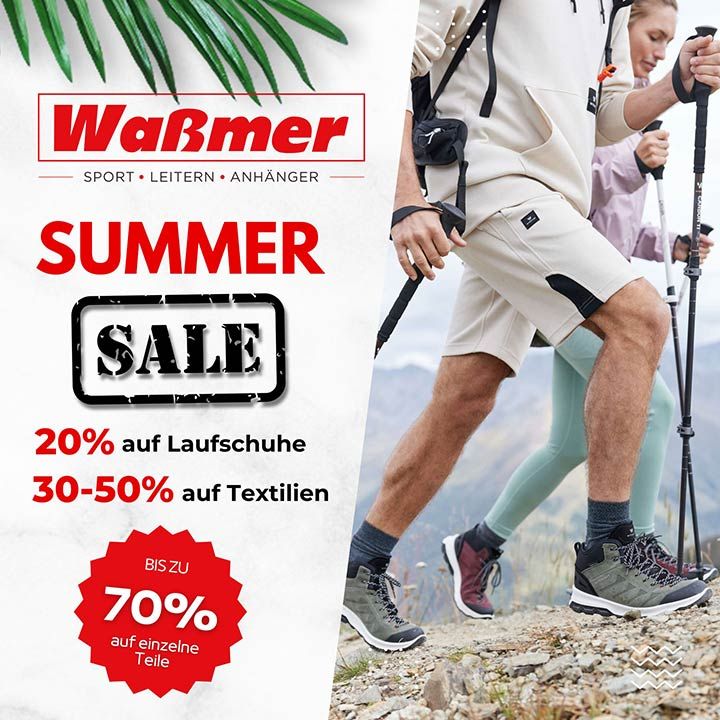 Summer Sale 2024 bei Sport Waßmer: Sparen Sie groß bei Laufschuhen, Textilien und mehr!